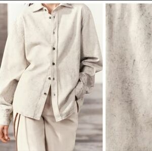 NWT Zara Splattered Jean Jacket